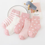 5 Pairs/Lot Kids Soft Cotton Socks Boy Girl Baby Infant Fashion Stripe Warm For Autumn Winter 0-8 Years Children Cartoon Sock