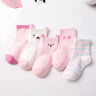 5 Pairs/Lot Kids Soft Cotton Socks Boy Girl Baby Infant Fashion Stripe Warm For Autumn Winter 0-8 Years Children Cartoon Sock