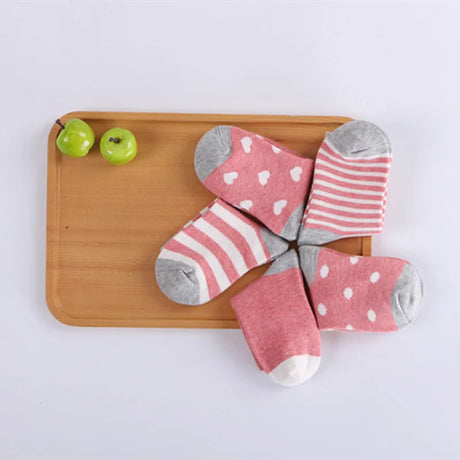 5 Pairs/Lot Kids Soft Cotton Socks Boy Girl Baby Infant Fashion Stripe Warm For Autumn Winter 0-8 Years Children Cartoon Sock