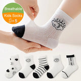 5 Pairs/lot 0-12Y Children Ultrathin Mesh Socks Baby Boys Girls Summer Cute Cotton Breathable Thin Soft Boat Socks Kids Socks