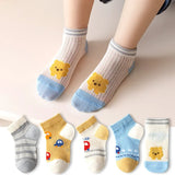 5 Pairs/lot 0-12Y Children Ultrathin Mesh Socks Baby Boys Girls Summer Cute Cotton Breathable Thin Soft Boat Socks Kids Socks