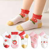 5 Pairs/lot 0-12Y Children Ultrathin Mesh Socks Baby Boys Girls Summer Cute Cotton Breathable Thin Soft Boat Socks Kids Socks