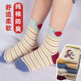 5 Pairs/lot 2022 Kids Boys Autumn Girl Socks Cotton Winter Cartoon Bear Baby Breathable Keep Warm Floor Anti-skid Girls Sock