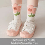 5 Pairs of Cute Cartoon Sweet and Fashionable Rabbit and Flower Baby Cotton Mid-calf Children's Socks for Girls