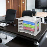 5-Tier Stackable Letter Tray Office Desk Paper Document Organizer Tray Holder File Trays