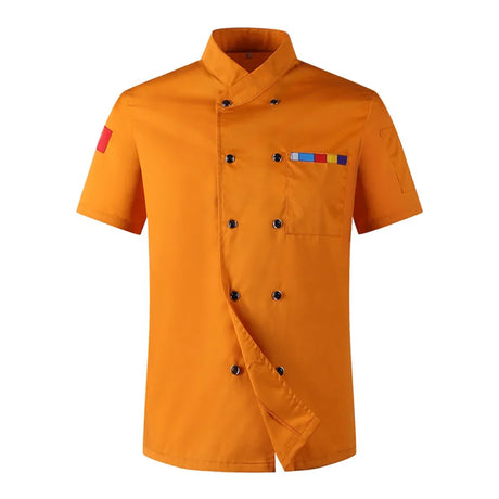 5-colors new wholesale Chef Jacket Hotel Chef's Uniform Short Sleeve Mesh Breathable Workwear Catering Restaurant Kitchen Bakery