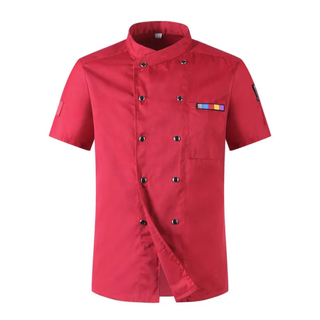 5-colors new wholesale Chef Jacket Hotel Chef's Uniform Short Sleeve Mesh Breathable Workwear Catering Restaurant Kitchen Bakery