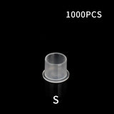 500/1000PCS S/M/L/XL Tattoo Plastic Tattoo Ink Cup Cap Pigment Clear Holder Container Cap With Bottom For Needle Tip Grip Supply