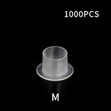 500/1000PCS S/M/L/XL Tattoo Plastic Tattoo Ink Cup Cap Pigment Clear Holder Container Cap With Bottom For Needle Tip Grip Supply