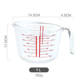 500ML/1000ML Measuring Scale Cup Transparent Heat Resitant Tempered Glass Milk Cups Home Bakeware Cooking Tools Kitchen Utensils