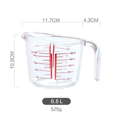 500ML/1000ML Measuring Scale Cup Transparent Heat Resitant Tempered Glass Milk Cups Home Bakeware Cooking Tools Kitchen Utensils