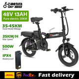 500W Ebike 35km/h 48V 13AH Removable Battery Electric Bike Multi-Shock Absorption City Commuter Foldable Adult Electric Bicycle