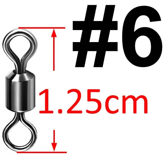 500pcs Bearing Swivel Fishing Connector Stainless Steel Carp Fishing Accessories Snap Fishhook Lure Solid Ring Swivel Tackle