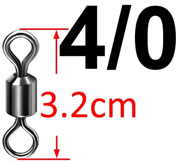 500pcs Bearing Swivel Fishing Connector Stainless Steel Carp Fishing Accessories Snap Fishhook Lure Solid Ring Swivel Tackle