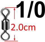 500pcs Bearing Swivel Fishing Connector Stainless Steel Carp Fishing Accessories Snap Fishhook Lure Solid Ring Swivel Tackle