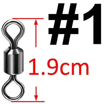 500pcs Bearing Swivel Fishing Connector Stainless Steel Carp Fishing Accessories Snap Fishhook Lure Solid Ring Swivel Tackle