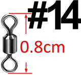 500pcs Bearing Swivel Fishing Connector Stainless Steel Carp Fishing Accessories Snap Fishhook Lure Solid Ring Swivel Tackle