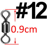 500pcs Bearing Swivel Fishing Connector Stainless Steel Carp Fishing Accessories Snap Fishhook Lure Solid Ring Swivel Tackle