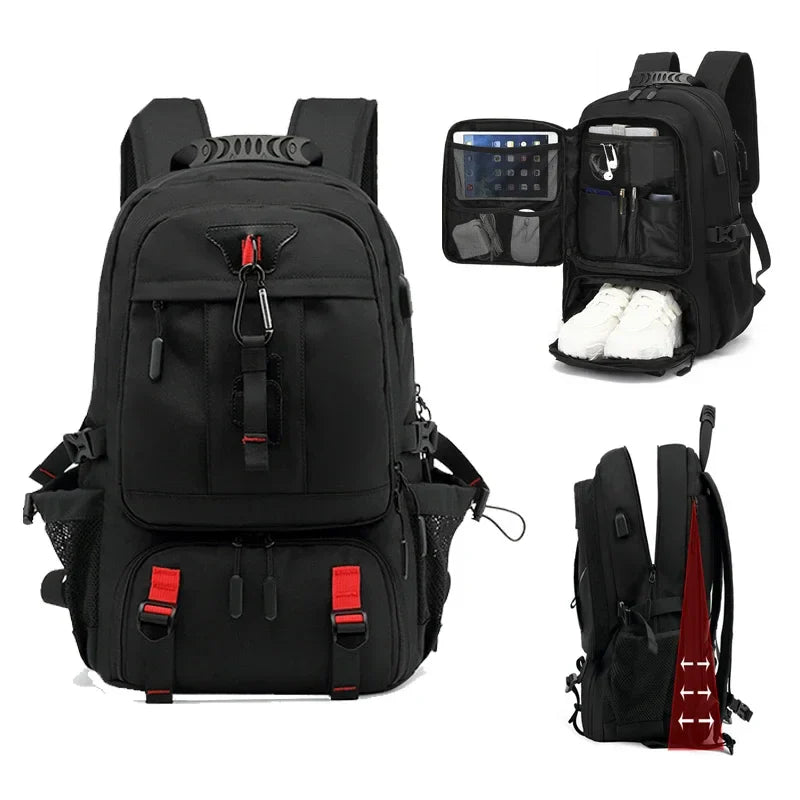 50L 60L 80L Outdoor Backpack With USB Port For Men  Pack Bags Large Capacity Unisex  Sports Trekking Hiking Camping Available In