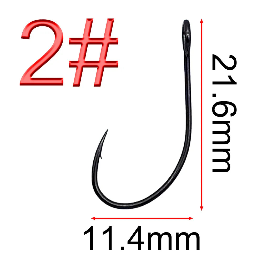 50Pcs 8001# lure hook big eye hook Thin strips sequin hook Manage and pay Horses mouth IOU cocked mouth mandarin fish hook