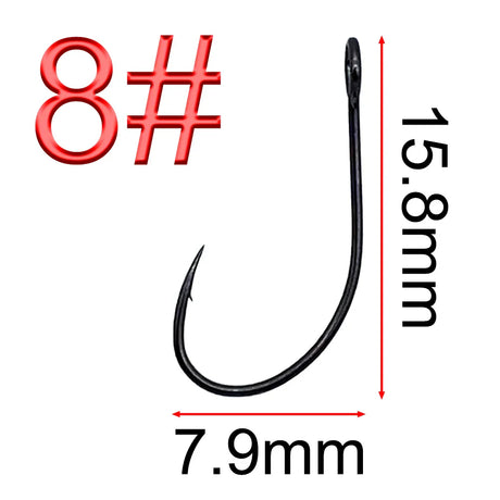 50Pcs 8001# lure hook big eye hook Thin strips sequin hook Manage and pay Horses mouth IOU cocked mouth mandarin fish hook