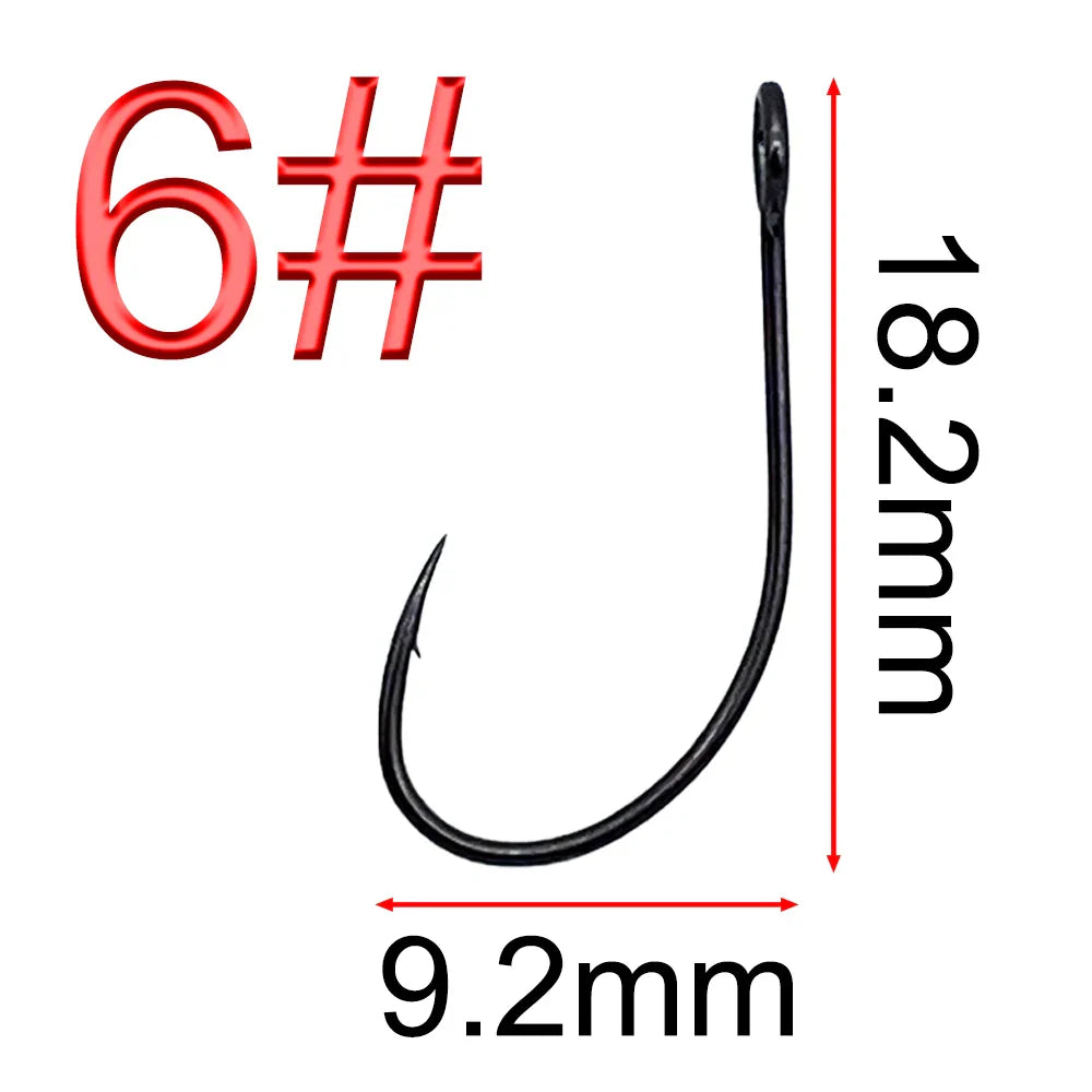 50Pcs 8001# lure hook big eye hook Thin strips sequin hook Manage and pay Horses mouth IOU cocked mouth mandarin fish hook