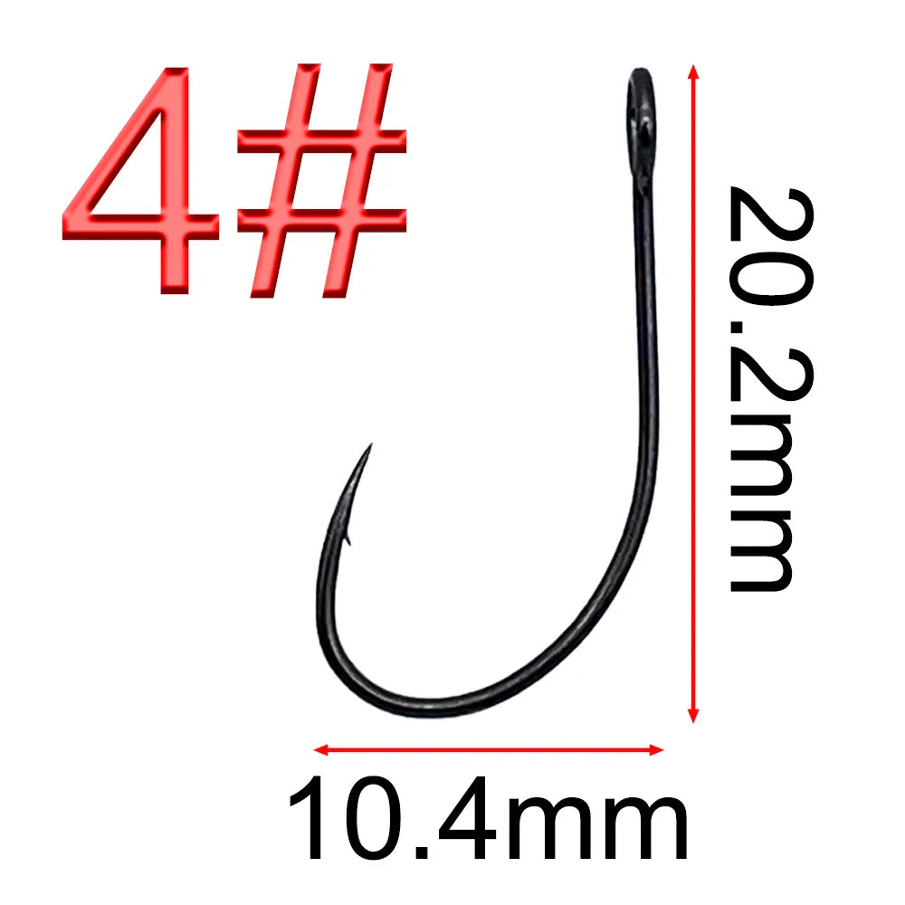 50Pcs 8001# lure hook big eye hook Thin strips sequin hook Manage and pay Horses mouth IOU cocked mouth mandarin fish hook