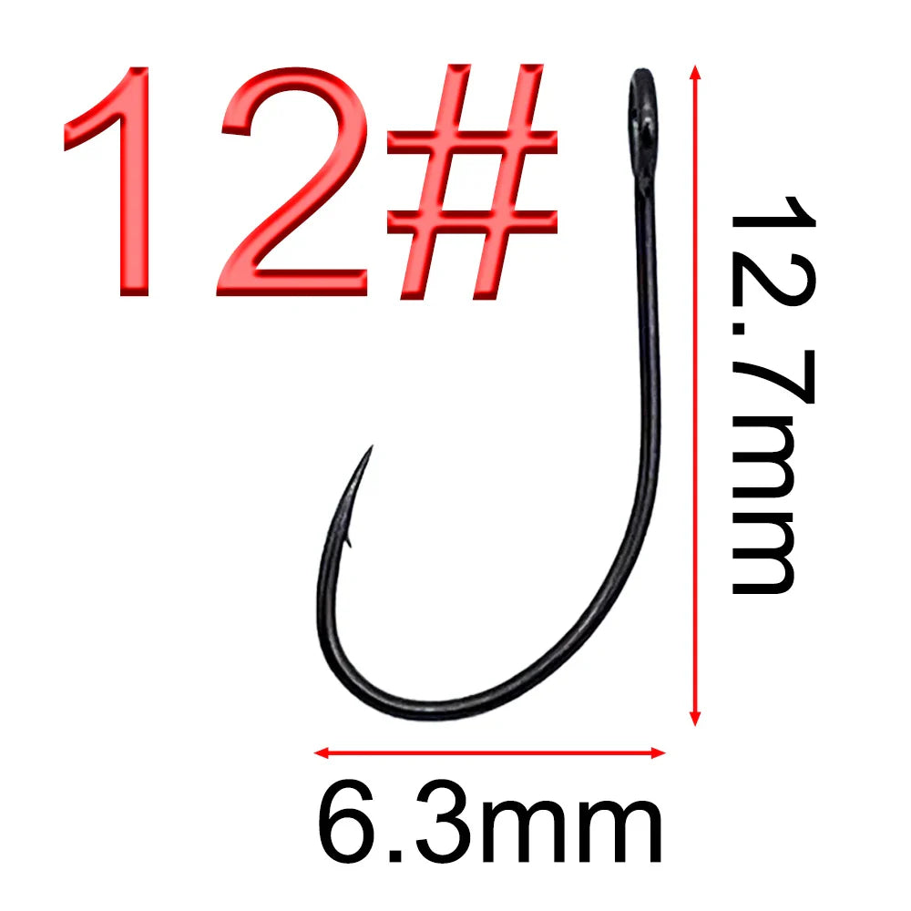 50Pcs 8001# lure hook big eye hook Thin strips sequin hook Manage and pay Horses mouth IOU cocked mouth mandarin fish hook