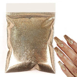 50g Shiny Nail Art Glitter Powder Gold Silver Metallic Pigment Design Dust Decorations Accessories for Gel Nail Polish 0.2mm