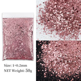 50g Shiny Nail Art Glitter Powder Gold Silver Metallic Pigment Design Dust Decorations Accessories for Gel Nail Polish 0.2mm