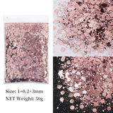 50g Shiny Nail Art Glitter Powder Gold Silver Metallic Pigment Design Dust Decorations Accessories for Gel Nail Polish 0.2mm