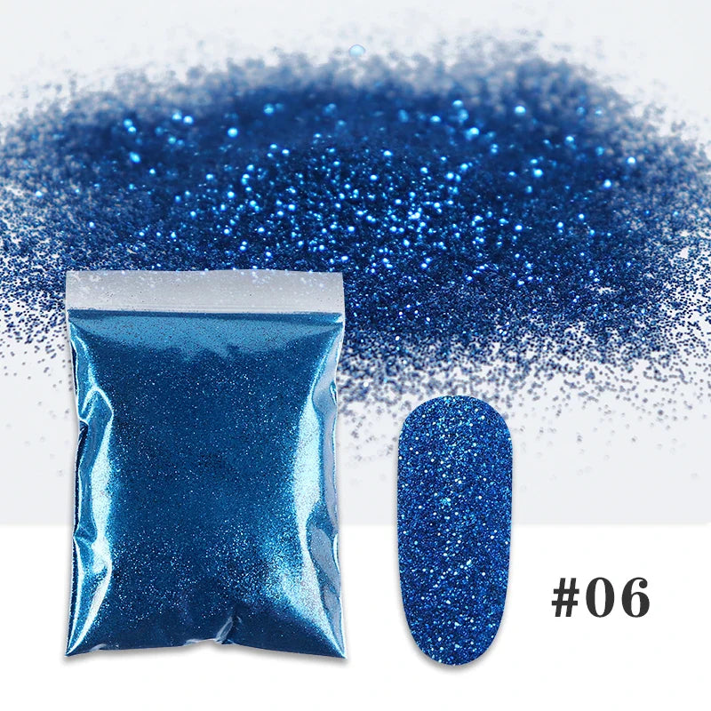 50g Shiny Nail Art Glitter Powder Gold Silver Metallic Pigment Design Dust Decorations Accessories for Gel Nail Polish 0.2mm