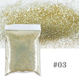 50g Shiny Nail Art Glitter Powder Gold Silver Metallic Pigment Design Dust Decorations Accessories for Gel Nail Polish 0.2mm