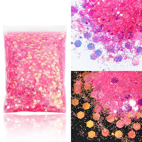 50g Shiny Nail Art Glitter Powder Gold Silver Metallic Pigment Design Dust Decorations Accessories for Gel Nail Polish 0.2mm