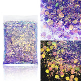 50g Shiny Nail Art Glitter Powder Gold Silver Metallic Pigment Design Dust Decorations Accessories for Gel Nail Polish 0.2mm