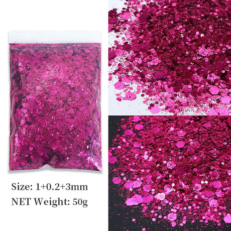 50g Shiny Nail Art Glitter Powder Gold Silver Metallic Pigment Design Dust Decorations Accessories for Gel Nail Polish 0.2mm