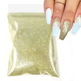 50g Shiny Nail Art Glitter Powder Gold Silver Metallic Pigment Design Dust Decorations Accessories for Gel Nail Polish 0.2mm