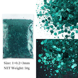 50g Shiny Nail Art Glitter Powder Gold Silver Metallic Pigment Design Dust Decorations Accessories for Gel Nail Polish 0.2mm