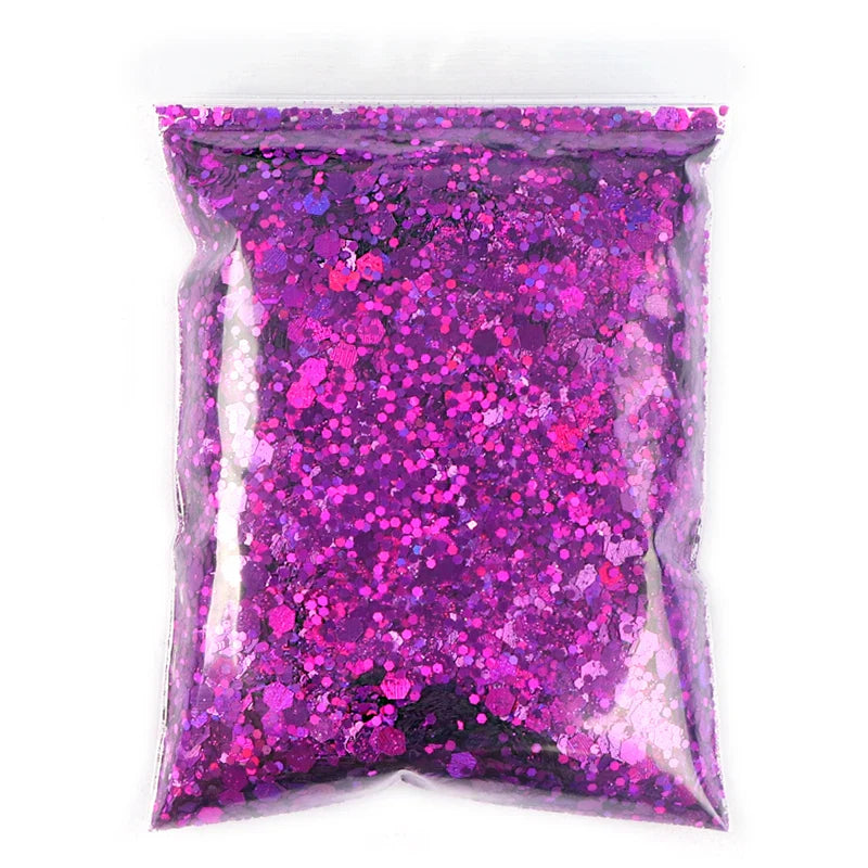 50g Shiny Nail Art Glitter Powder Gold Silver Metallic Pigment Design Dust Decorations Accessories for Gel Nail Polish 0.2mm