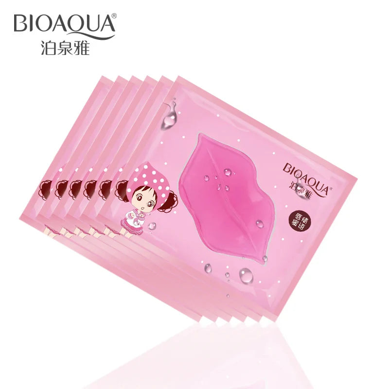 50pcs BIOAQUA Plumper Crystal Collagen Lip Mask Pads Moisture Essence Anti Ageing Wrinkle Patch Pad Gel Lips Enhancer Care