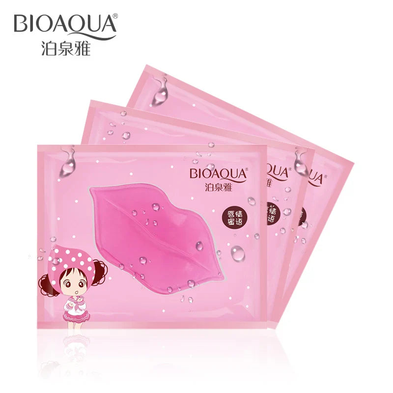 50pcs BIOAQUA Plumper Crystal Collagen Lip Mask Pads Moisture Essence Anti Ageing Wrinkle Patch Pad Gel Lips Enhancer Care