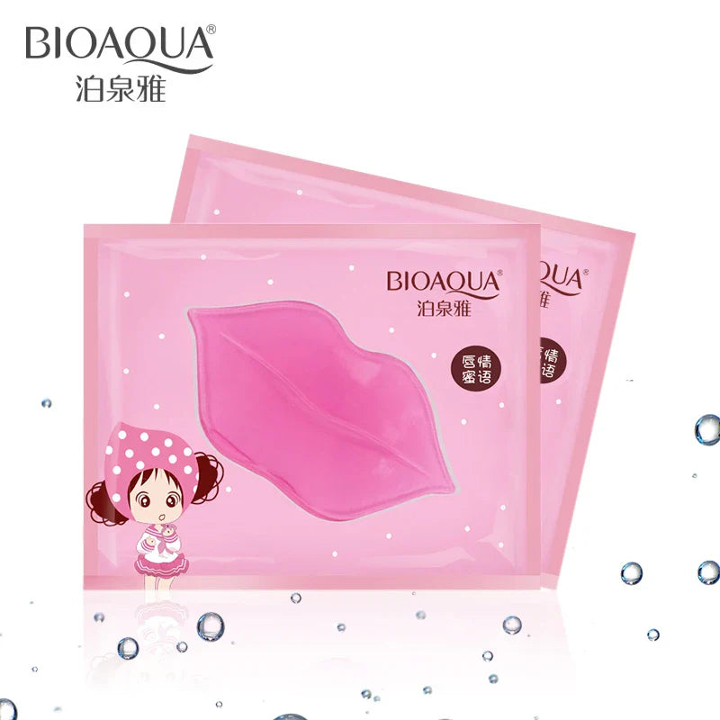 50pcs BIOAQUA Plumper Crystal Collagen Lip Mask Pads Moisture Essence Anti Ageing Wrinkle Patch Pad Gel Lips Enhancer Care