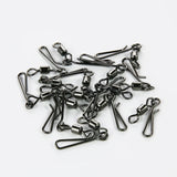 50pcs Box Rolling Swivel With Hanging Snap Fishing Tackle Fishhooks Lure Line Bait Fishing Connector Carp Solid Rings Swivels