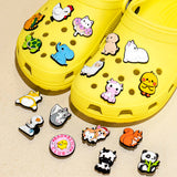 50pcs PVC Cats Dogs Shoe Charms Animal Shoe Decorations Pin for Kids Girls Gift Panda Lion Garden Sandal Accessories Clog Buckle