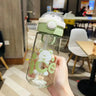 550/650ml Cute Water Bottle for Girls with Lid Straw Sticker Plastic Juice Milk Portable Kawaii Tumbler Children's Drinkware