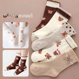 5Pairs Children Socks Cotton Boy Girl Baby Infant Cute Cartoon Soft Warm Stripe Fashion For Autumn Winter Kids Sport Socks