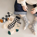 5Pairs/Lot Cute Cartoon Baby Socks Spring Autumn Casual Mid Tube Sock for Toddler Boy Girl Kawaii Bear Kids Sport Socks