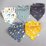 5Pcs/Lot Baby Bibs Cotton Bibs Cartoon Print Saliva Towel Baby Boys Girls Bibs Newborn Feeding Bibs Unisex Cute Bandana Bibs