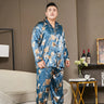 5XL Big Size Pajamas For Men 165KG Spring Summer Ice Silk Satin Cool Pajama Man Set Casual Loose Luxury Print Sleepwear Pijama