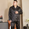 5XL Big Size Pajamas For Men 165KG Spring Summer Ice Silk Satin Cool Pajama Man Set Casual Loose Luxury Print Sleepwear Pijama